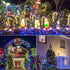 4 Pack 50LED 16FT 8 WATERGLIDE Outdoor Christmas Lights, Battery Operated Mini String Light with Modes & Timer, Xmas