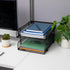 Mind Reader Paper Tray, Set of 2, Stackable Desk Organizer, Storage, Office, Metal Mesh, Black