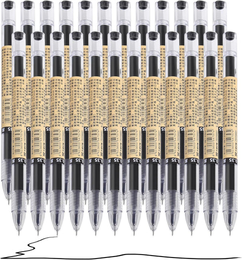 RIANCY Gel Ink Pen, 24 Pcs Japanese Style Liquid Ink Rollerball Pens, Quick Drying 0.35mm Ultra Fine Point