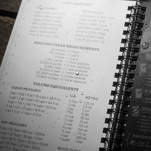 Rite in the Rain All-Weather Weekly Planner, Undated, Side-Spiral 4-5/8" x 7" (No. P52), Black