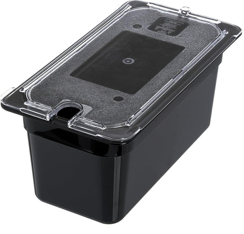 Carlisle FoodService Products Storplus Food Pan, Storage Container with Spoonable Corners, 1/3 Size 6 Inches Deep, Black