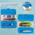BAZIC 8" Plastic Pencil Case | Double Deck Utility Storage Box, Bright Color, Multi-Purpose Organizer, 4-Pack