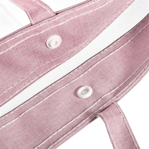 PATIKIL Nylon Document Bag with Handle, Mesh Transparent Handbag for Office Business, Pink