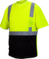 Pyramex Hi-Vis Lime T-Shirt RTS2110BX4-X5 RTS21B Series - Black Bottom - Size 4X-5X Large