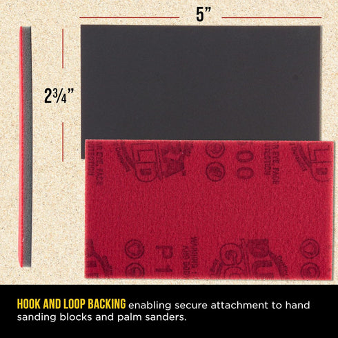 1500 5" 2-3/4" 20 Dura-Gold Grit x Sanding Sponges, Box of - Performance Hook & Loop Wet or Dry Flexible Sandpaper