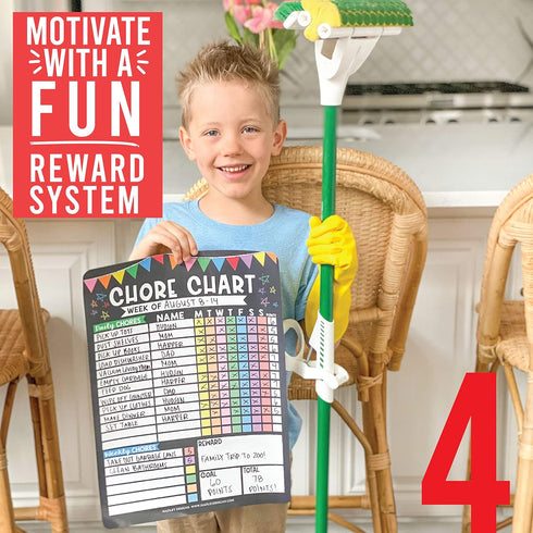 Magnetic Chore Chart for Kids, Dry Erase Reward System for Adults, Fiesta Chalk Responsibility Board for Family