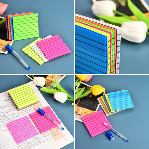 Transparent Sticky Notes, 350pcs Clear 3x3 Inch Sticky Note Set for 2023 Planner, Office School Supplies, 7 Bright