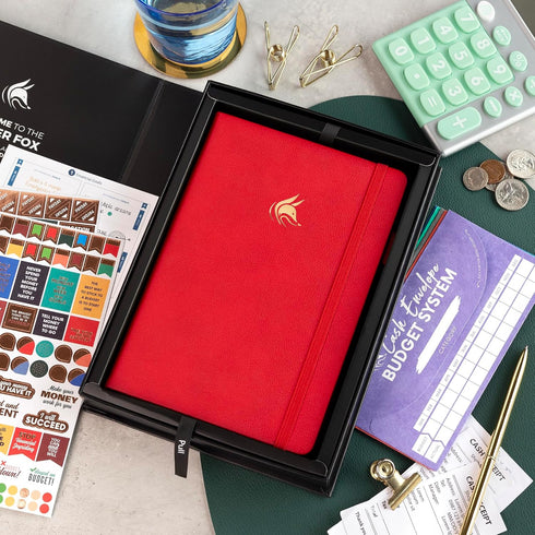 5 A5 Clever Fox Budget Planner Premium Edition Expense Tracker Notebook + Cash Envelopes, Budget Planner Organizer;