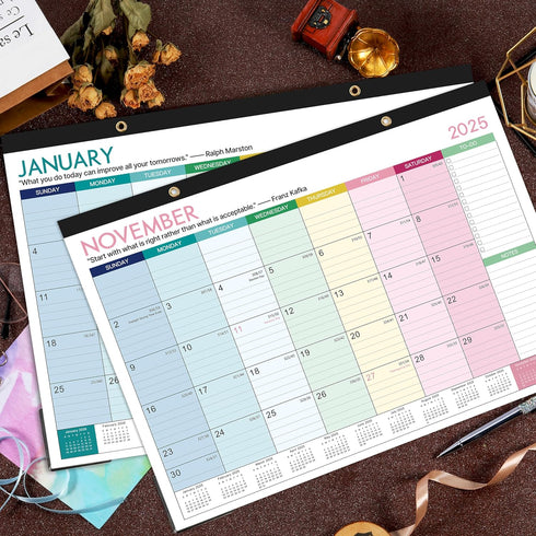 Calendar 2025-2026, 18 Monthly Desk/Wall Calendar, 16.8" x 12", July 2025 - December 2026, Thick Paper with Corner