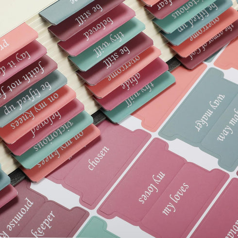 Mr. Pen 75 - Topical Laminated Bible Tabs, pcs, Spring Theme, Easy-to-Read & Apply, Tear Resistant Topic Tabs for Women