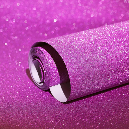 Amiya Purple Glitter Vinyl Contact Paper, Self Adhesive Sparkly Stick and Peel Wallpaper for Bedroom, Living Room