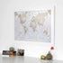 Large Map of the World, Silk Art Print World Map, Neutral Tones, 23 x 33