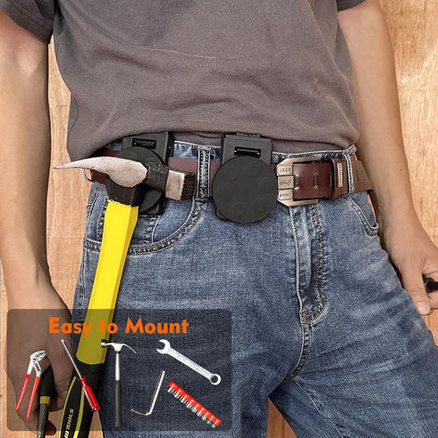 MUTUACTOR Magnetic Tool Belt Clip, Non-Slip Magnet Tool Holder for Belt, 2 Pack Strong Magnetic Clip Accessories