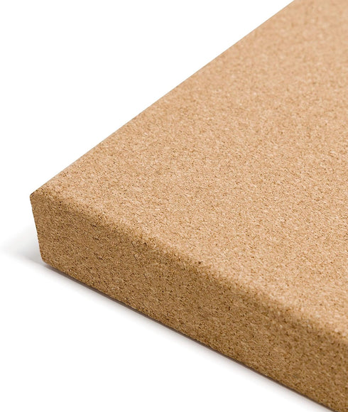 U Brands 14” x 14” Frameless Square Cork Bulletin Board, Natural with Push Pins, 1 Count