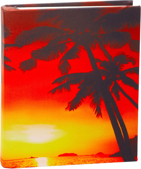 Jumbo Stretchable Book Cover, Sunset Beach Print, Fits Hardcover Textbooks 9 x 11 and Larger, Reusable