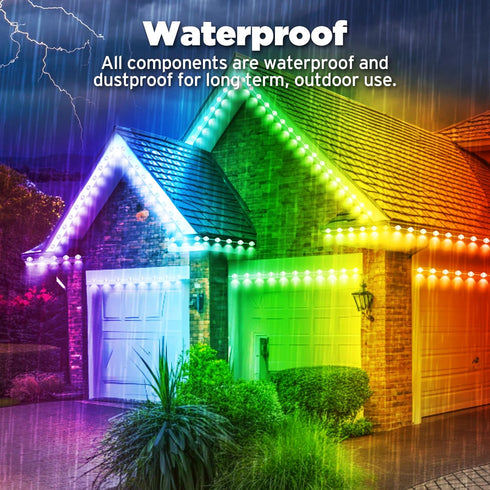 VoyageEase 100FT IP67 permanent outdoor lights Smart RGB Outdoor Lights - Waterproof LED Strip Lights with App/Remote