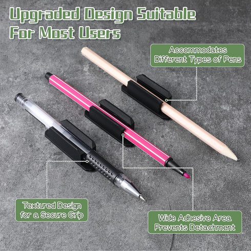 AOZUO 50 Pack Adhesive Pencil Holders for Desk, Silicone Flexible Adhesive Pen Holder for Desk Wall Clipboard, Reusable
