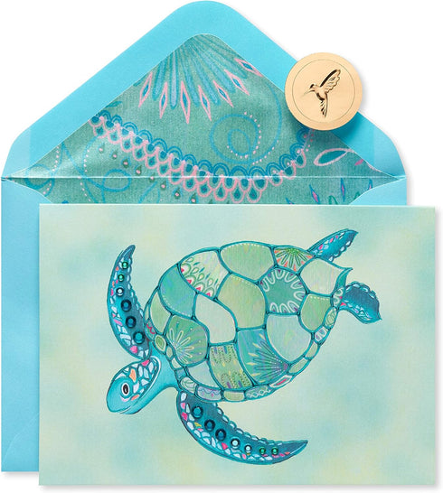 Papyrus Blank Card - Mosaic Turtle