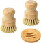 Marsify Bamboo Dish Scrub Brush, Kitchen Dish Scrubber Brush Set for Cleaning Dishes,Sink,