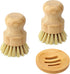 Marsify Bamboo Dish Scrub Brush, Kitchen Dish Scrubber Brush Set for Cleaning Dishes,Sink,