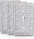 Gaocai 3 Pcs Silver Shiny Rhinestones Light Switch Cover Plate, Durable Decorative Single Toggle Wall Plate for Home