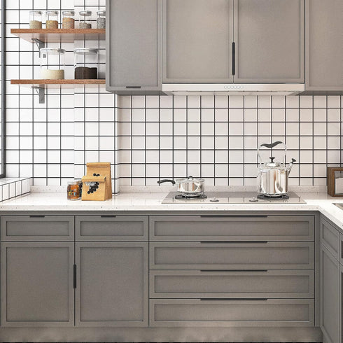 6 Pack 400mm/15.75" Ravinte Finger Pulls for Cabinets Length Black Edge Pulls Matte Black Finger Cabinet Concealed