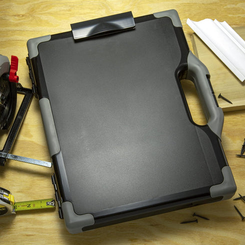 Officemate Carry All Clipboard Storage Box, Letter/Legal Size, Black and Gray (83324)