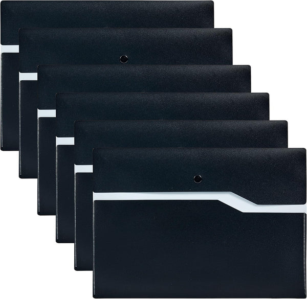 Top Loading A4/ Letter Size Plastic Envelopes with Hook & Loop Closure (Assorted Color -12P) by FANWU