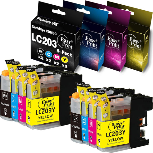 EASYPRINT Compatible LC203XL LC201XL Ink Cartridge Combo for MFC-J4320DW MFC-J4420DW (Total 8-Pack)