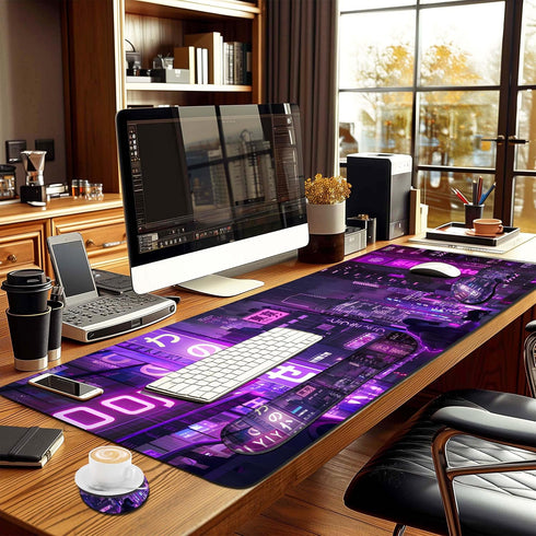 HaoSiTeck 4-Piece Set 35.4 15.7 Extended Large Mouse Pad for Women Men with Purple Anime Design Includes x XXL Large