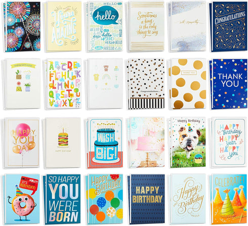 Assortment48 Hallmark All Occasion Cards Cards and Envelopes with Card Organizer Box (Polka Dots)
