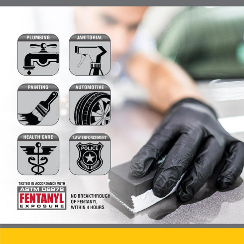 Raven Powder Free Disposable Nitrile Gloves | 7 Mil - Sm | Latex Free, Textured Grip, Chemical + Puncture Resistant |