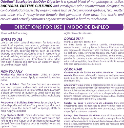 OdoBan Professional Cleaning Ready-to-Use BioOdor Digester, 32 Ounce Spray, Eucalyptus Scent