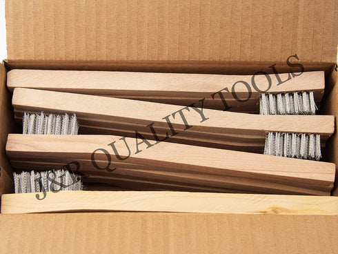 J&R Quality Tools 24 Pack Stainless Steel Wire Brush Tooth Brushes