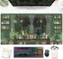 Cute Rainy Night Desk Mat, Green Plants Desk Pad, Anime Black Cat Kawaii Large Gaming Mouse Pad, Aesthetic XXL for Women