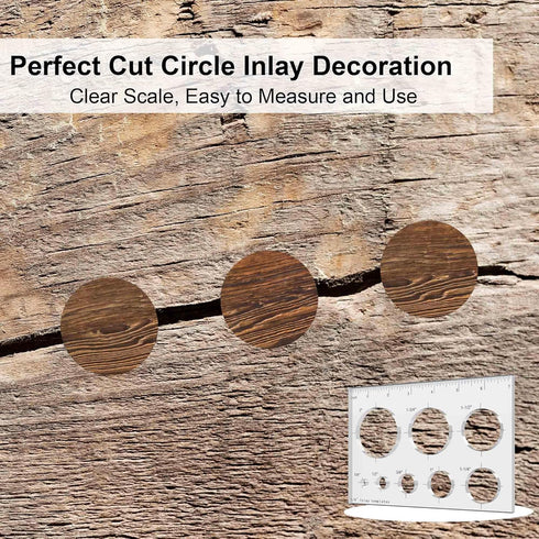 Hecfu 8 1 7"x4.7" in Router Template for Woodworking - Large Clear Acrylic Router Jig, Circle Inlay Template with Scale