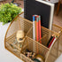 Martha Stewart Ryder Gold Mesh Metal Small Organizer for Office Accessories, Notebooks, Pen Holder and Drawer