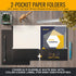 Better Office Products Two Pocket Portfolio Folders - 50-Pack, Black, Letter Size Paper Folders