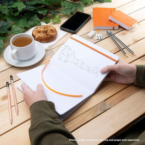 Pentalic Pocket Sketchbook: 3" x 4" Traveler Journal, 160 Pages, Orange