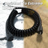 18/3 Gauge Black Coiled Extension Cord, 15 ft Indoor Waterproof Flexible 3 Prong Spiral Power Cord for Home Office