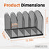 SUPEASY Black 5-Section Mesh File Organizer, Upright Desktop Organizer, File Sorter for Office Supplies