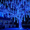 JOYIN Christmas Lights Outdoor,8 Tubes Meteor Shower Lights Blue,192 LEDs, Snowfall Icicle