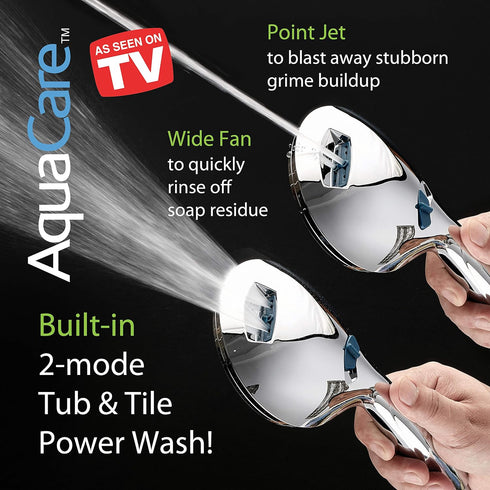 8-mode Nozzles, 6 AquaCare High Pressure Handheld Shower Head - Anti-clog Built-in Power Wash to Clean Tub, Tile