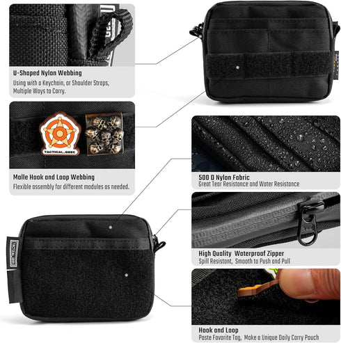 A3 TACTICAL_GEEK Storage EDC Pouch Organizer, Nylon Multi-Functional Utility Small Tool Pocket, Multi-Purpose Molle EDC