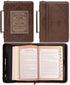 Christian Art Gifts Men's Classic Bible Cover - A Man’s Heart Proverbs 16:9, Brown/Tan Faux Leather, Medium
