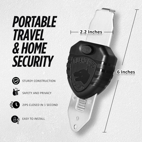 Guard Dog Security Blocklock Portable Door Lock, Hotel Door Locks for Travelers Security, Tough, Durable, Apartment