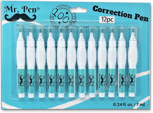 Mr. Pen Correction Pen, Correction Fluid, Pack of 12, White Correction Liquid for Back to School Supplies