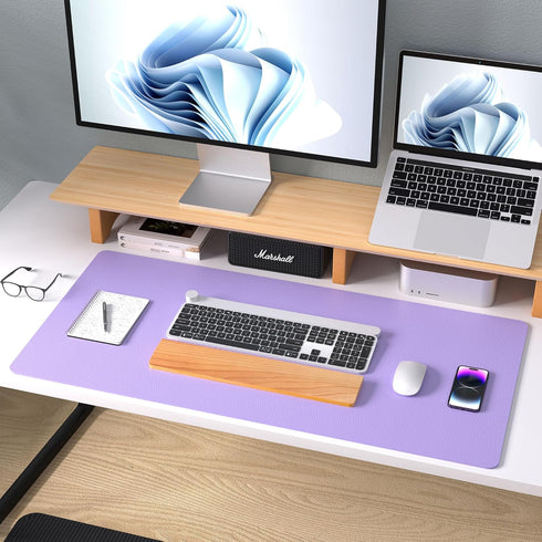 Leather Desk Pad Protector, Non-Slip PU Leather Blotter, Waterproof Writing Pad for Office Home (23.6" x 13.7",