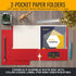 Better Office Products Two Pocket Portfolio Folders, 50-Pack, RED, Letter Size Paper Folders
