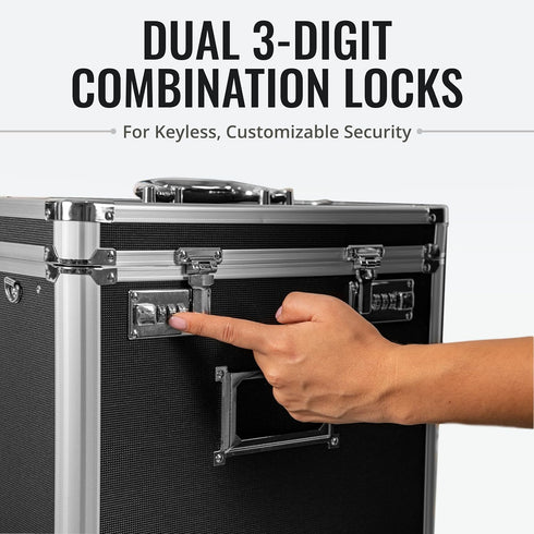 Vaultz File Organizer Storage Box, 14 x 7 x 12.19 Inch, Portable Locking Storage Totes with Dual Combination Locks